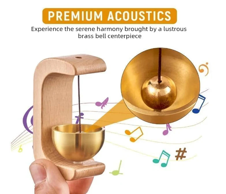 Premium Wooden Brass Bell Chime | Handcrafted Vastu Decor for Home Entrance, Balcony & Rooms
