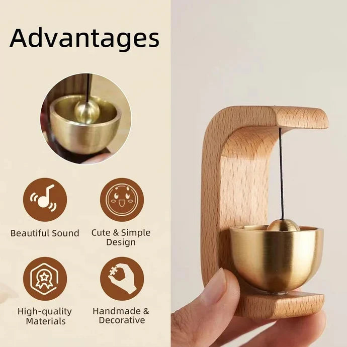 Premium Wooden Brass Bell Chime | Handcrafted Vastu Decor for Home Entrance, Balcony & Rooms