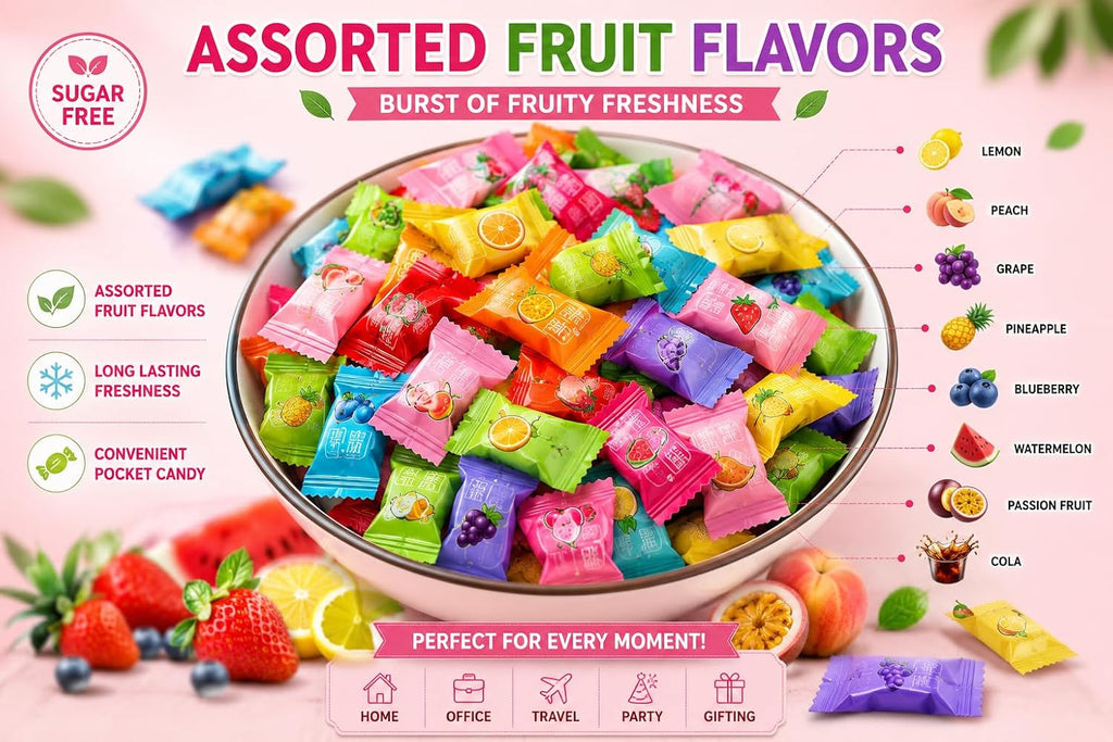 VIETNAMESE Sugar-Free Vitamin C Imported Fruit Candy 200gm