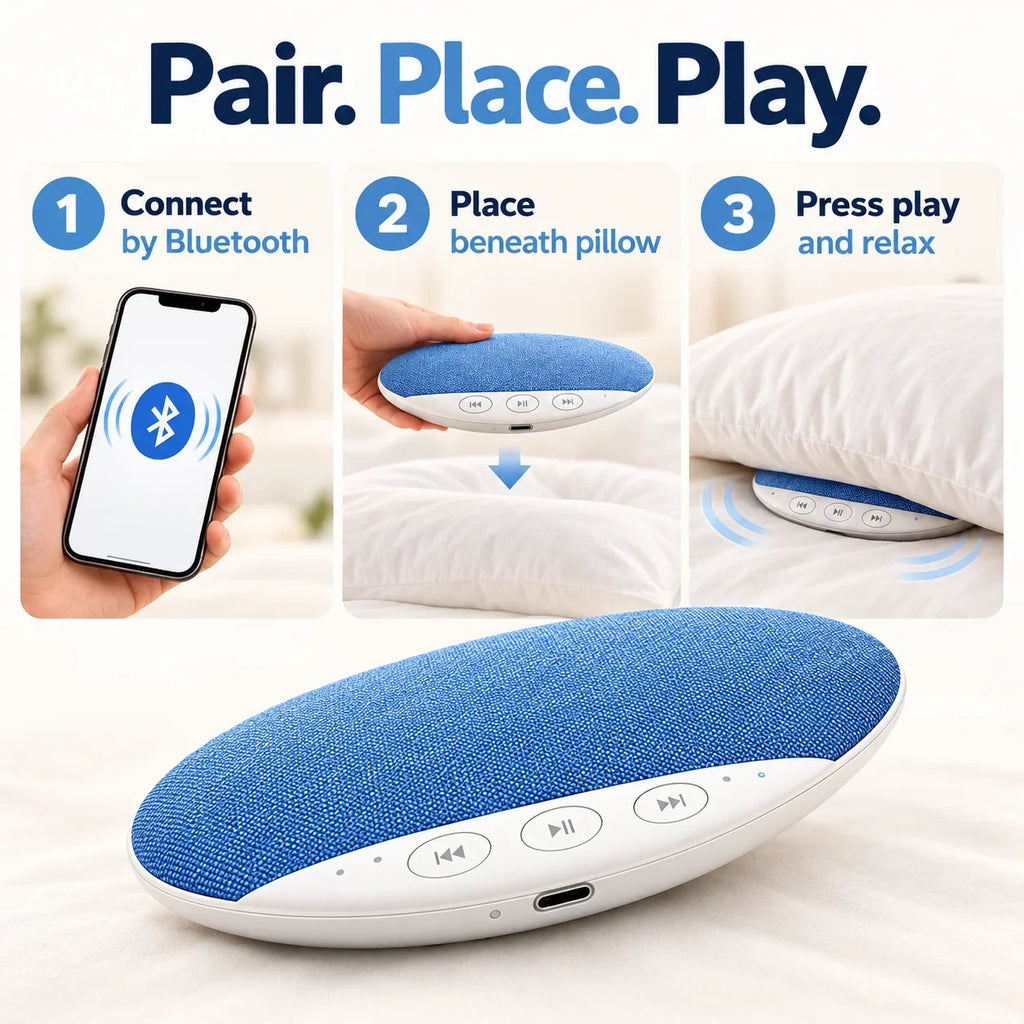 Pillow Speaker for Sleeping, Wireless Sleep Aid with White Noise