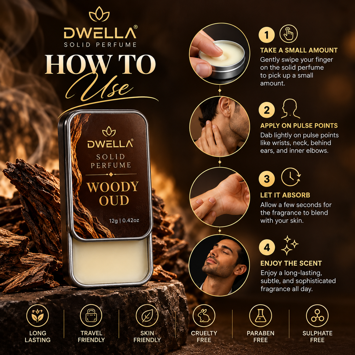 Rare Vanilla Solid Perfume & Get Woody Oud FREE | Buy 1 Get 1 Free