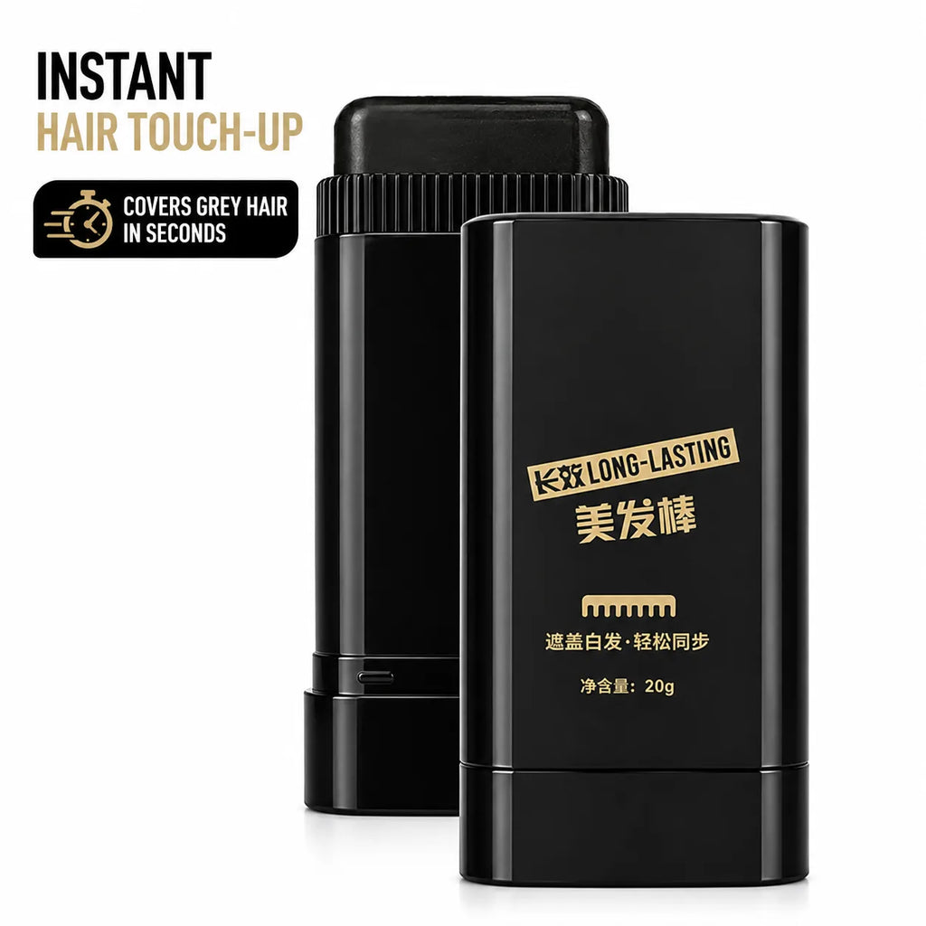 Instant Hair Color Stick & Dye Comb (Black, 20g) – Root Touch Up Stick to Cover Gray Hair