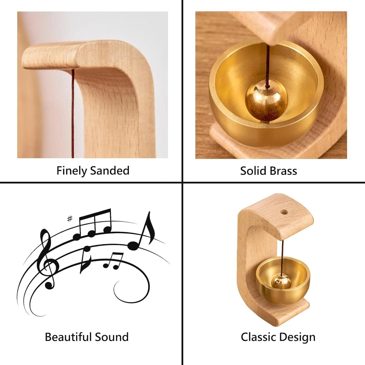 Premium Wooden Brass Bell Chime | Handcrafted Vastu Decor for Home Entrance, Balcony & Rooms