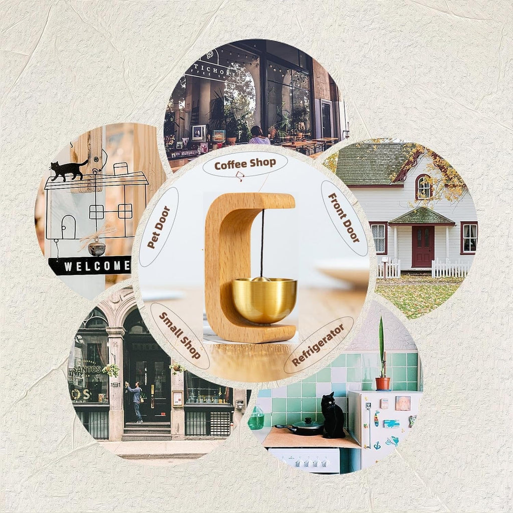 Premium Wooden Brass Bell Chime | Handcrafted Vastu Decor for Home Entrance, Balcony & Rooms