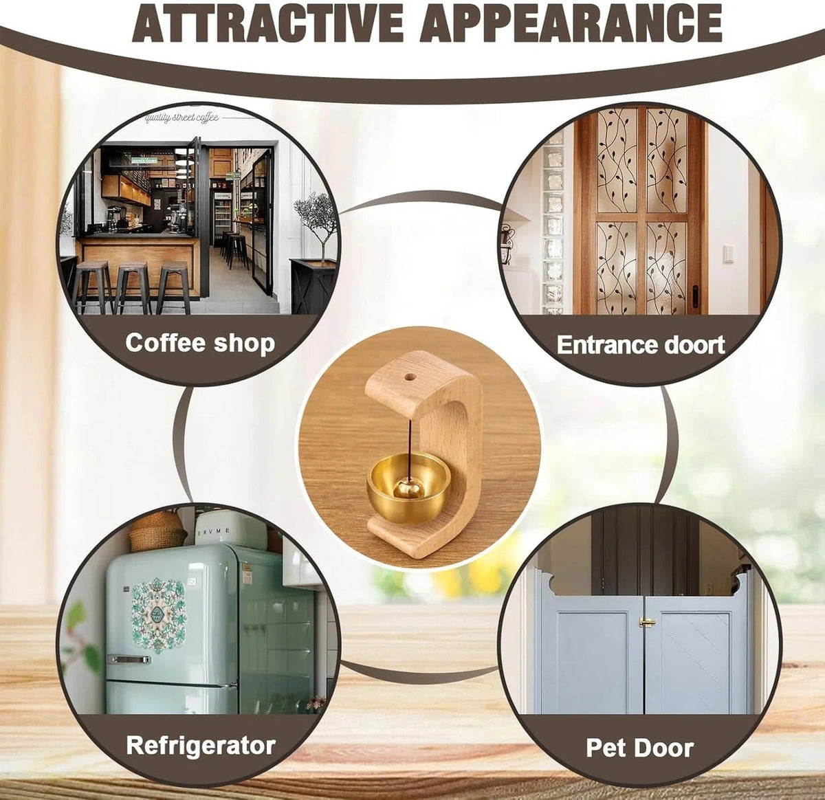 Premium Wooden Brass Bell Chime | Handcrafted Vastu Decor for Home Entrance, Balcony & Rooms